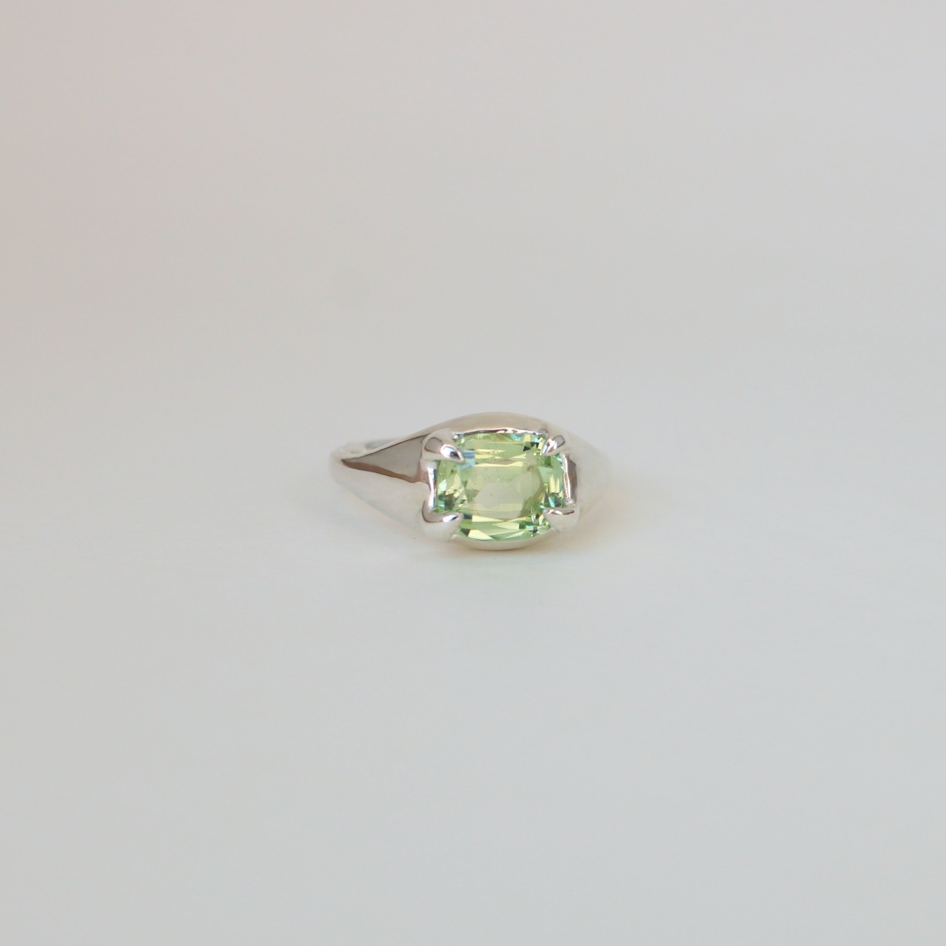 Honeydew Peridot Prong Ring
