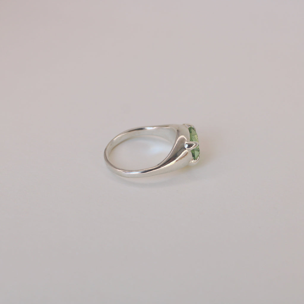 Honeydew Peridot Prong Ring