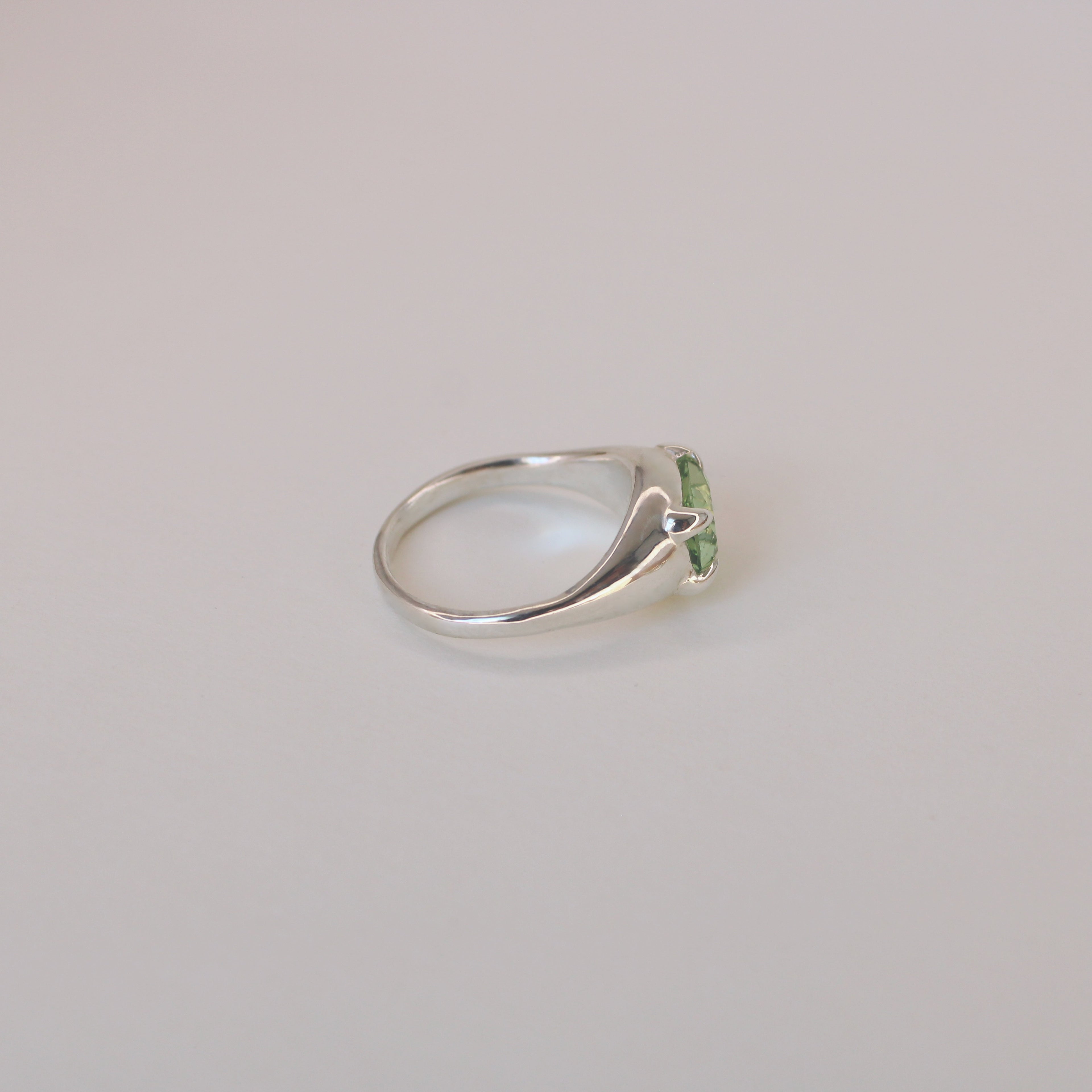 Honeydew Peridot Prong Ring