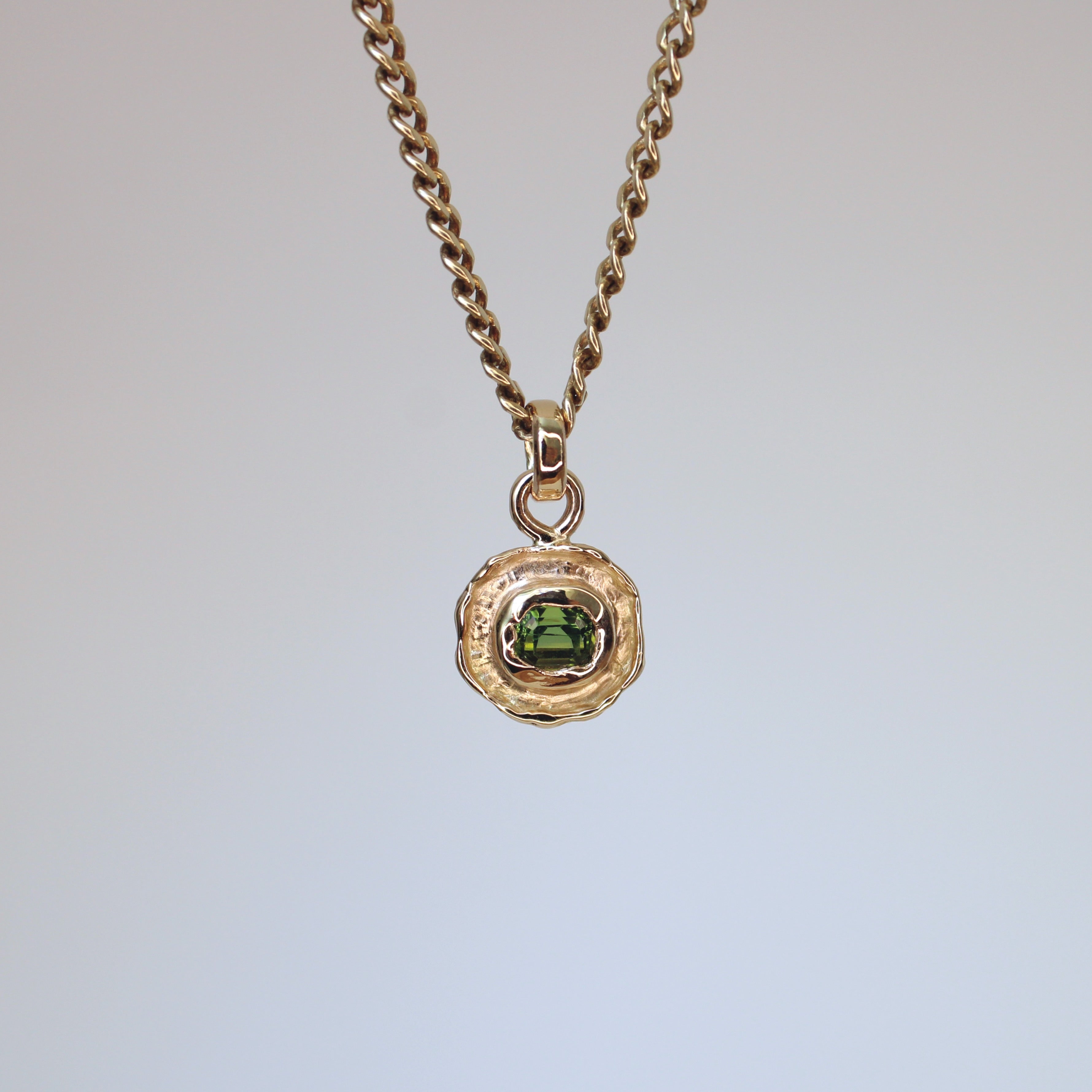 Fruit Cake 14k Pendant - Green Tourmaline