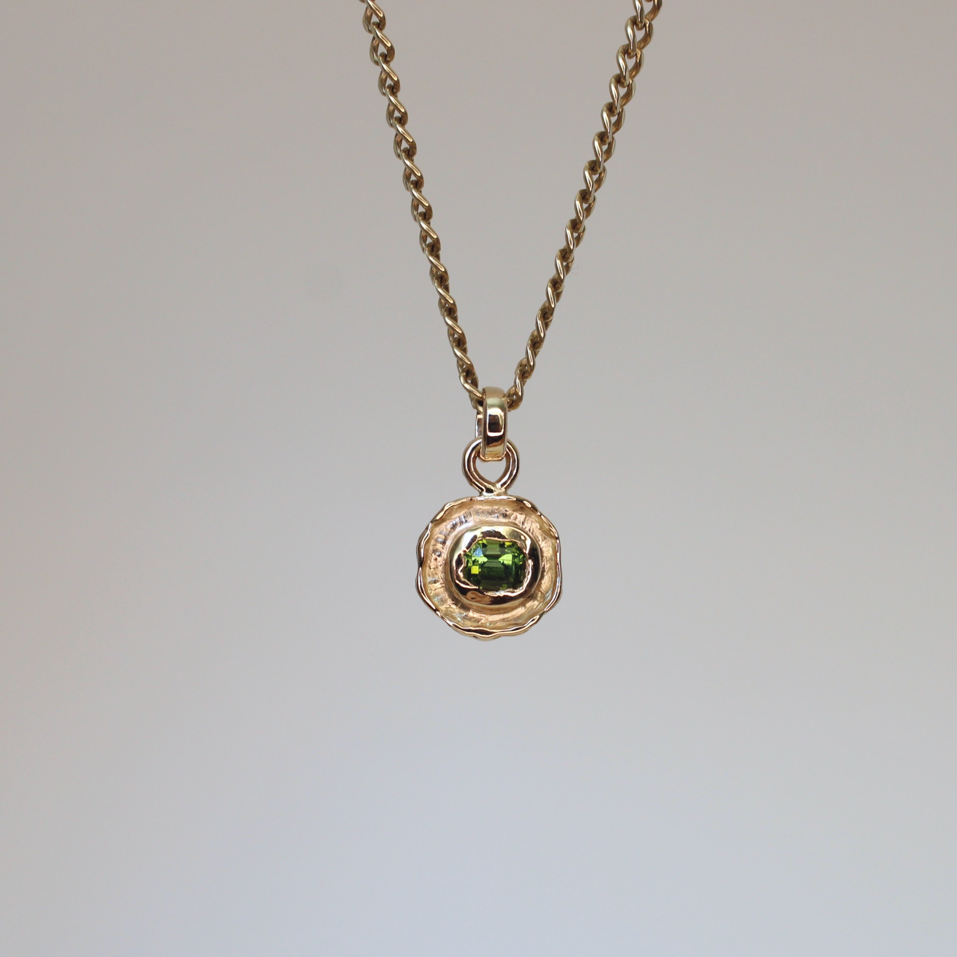 Fruit Cake 14k Pendant - Green Tourmaline