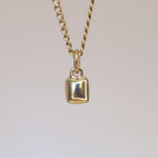 Chicklet Charm 14k Gold