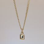 Chicklet Charm 14k Gold