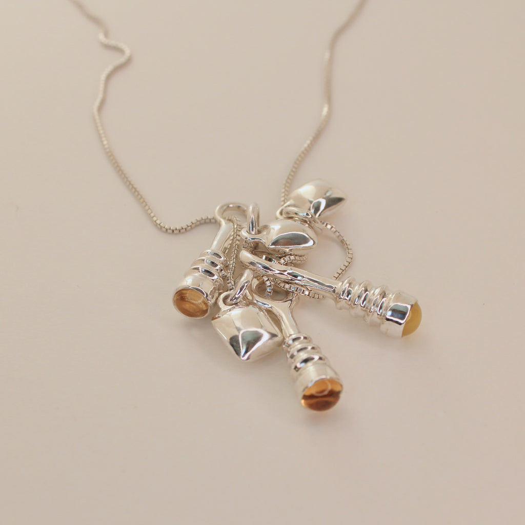Chicklet Charm Sterling Silver