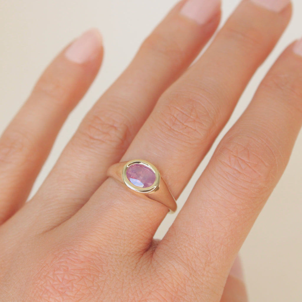 Celeste Sapphire Gold Ring