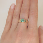 Mesa Gold Ring - Cyan Tourmaline