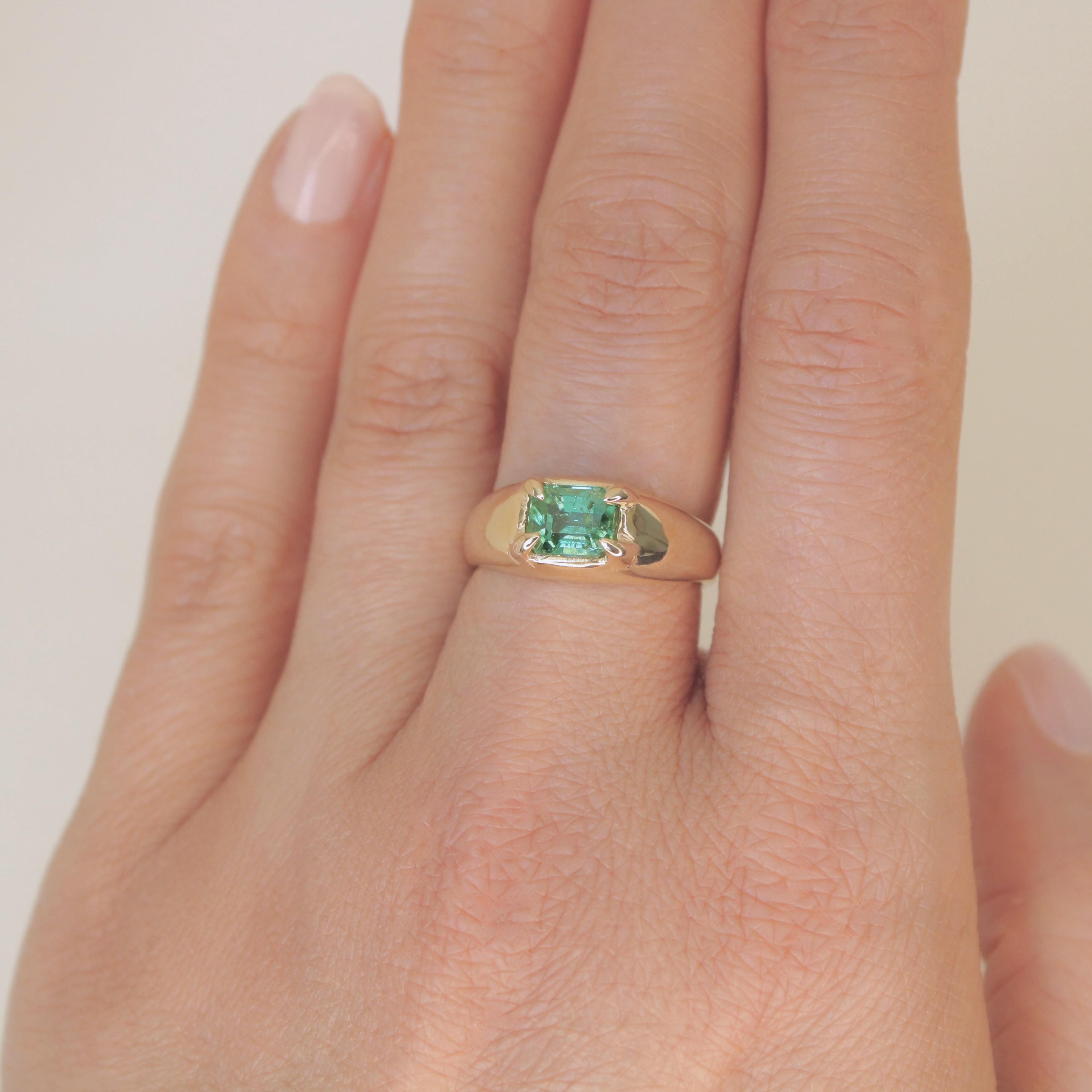 Mesa Gold Ring - Cyan Tourmaline