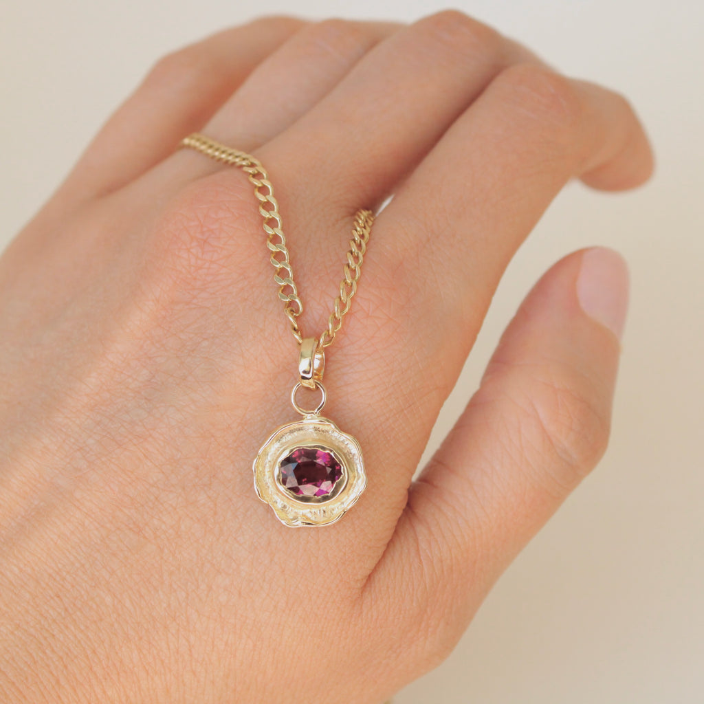 Cherry Tart 14k Pendant - Garnet