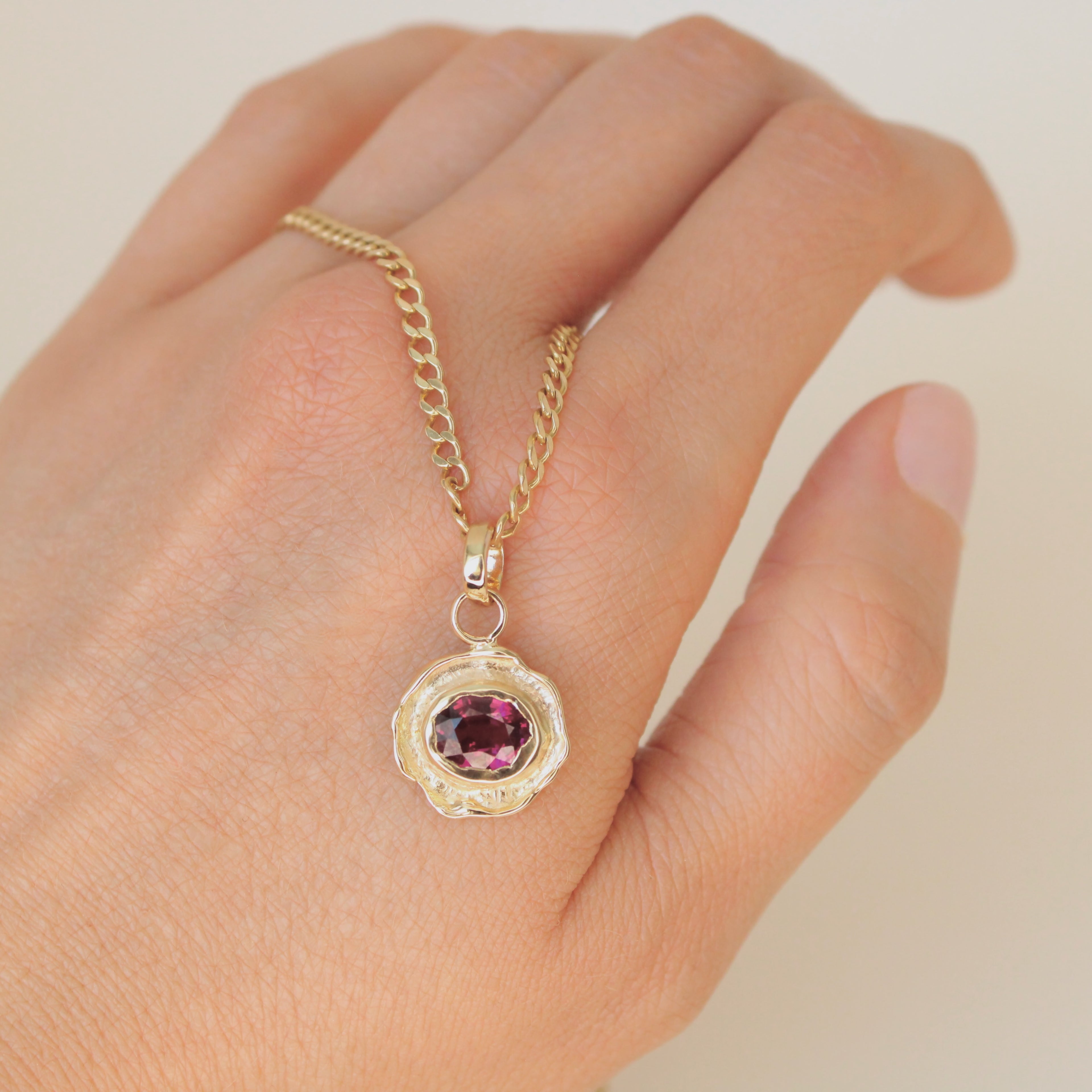Cherry Tart 14k Pendant - Garnet