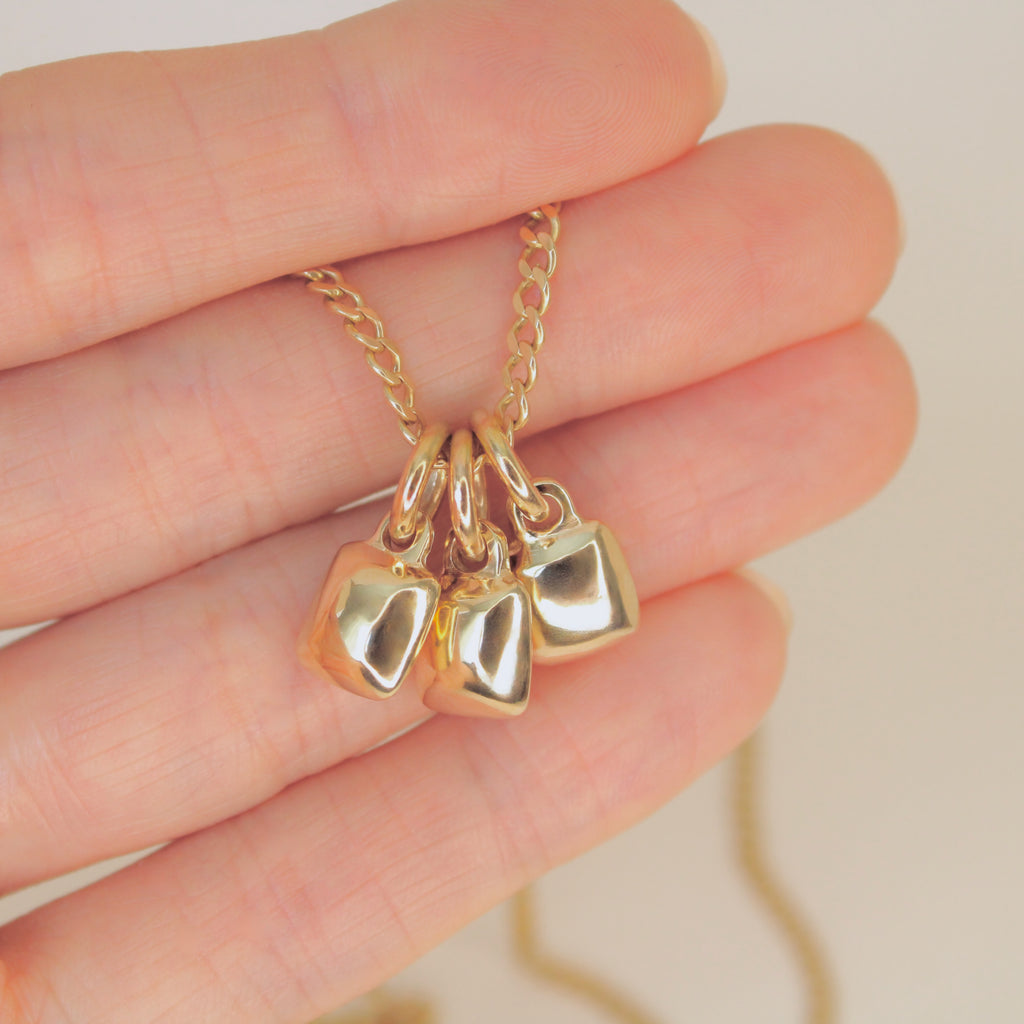 Chicklet Charm 14k Gold
