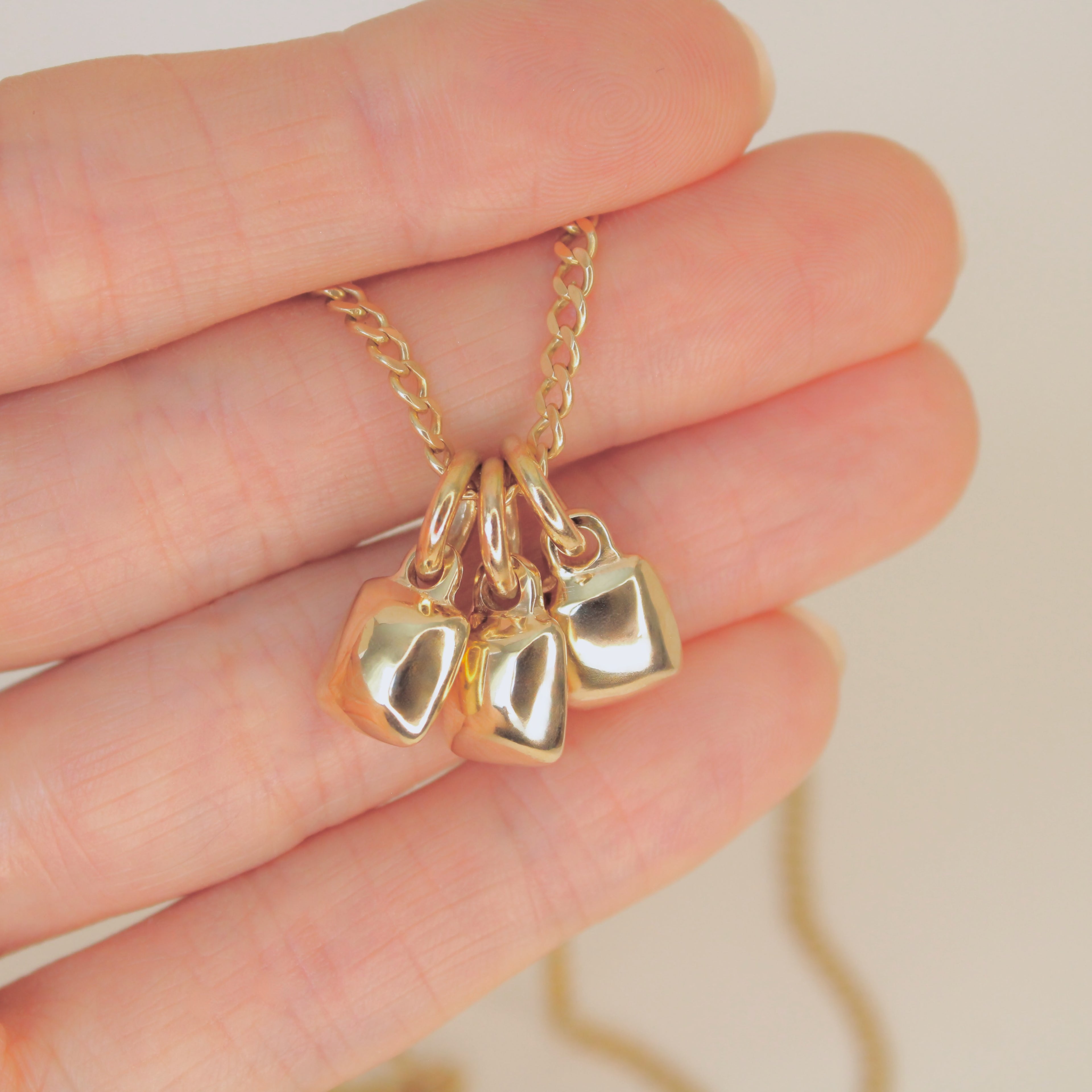 Chicklet Charm 14k Gold