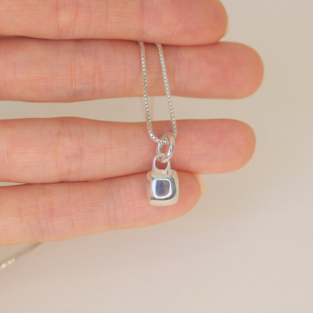 Chicklet Charm Sterling Silver