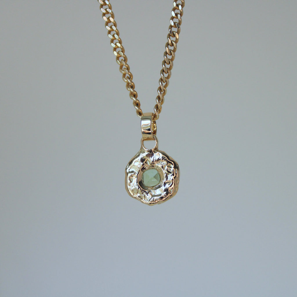 Tourmaline Tart 14k Pendant - Light Green