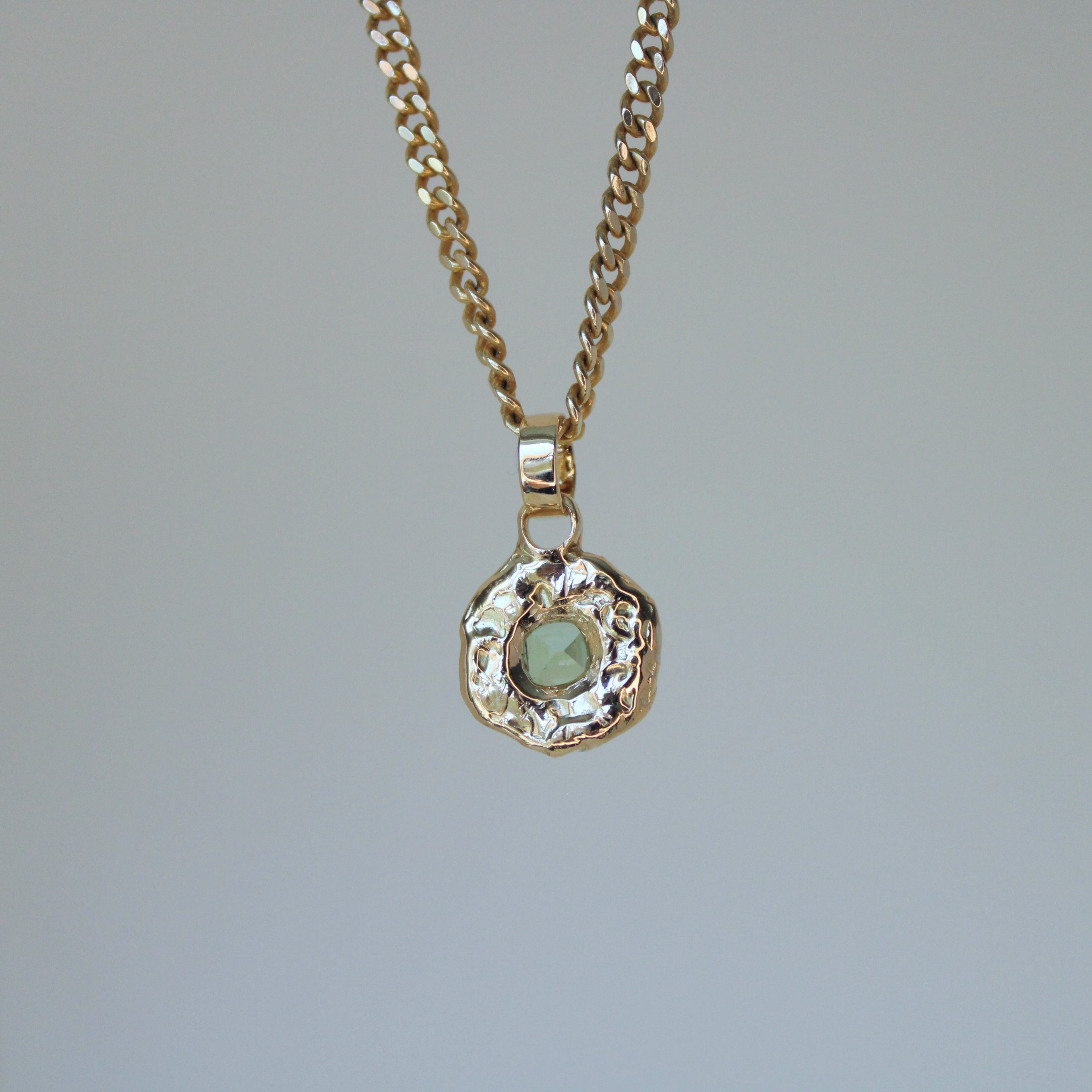 Tourmaline Tart 14k Pendant - Light Green