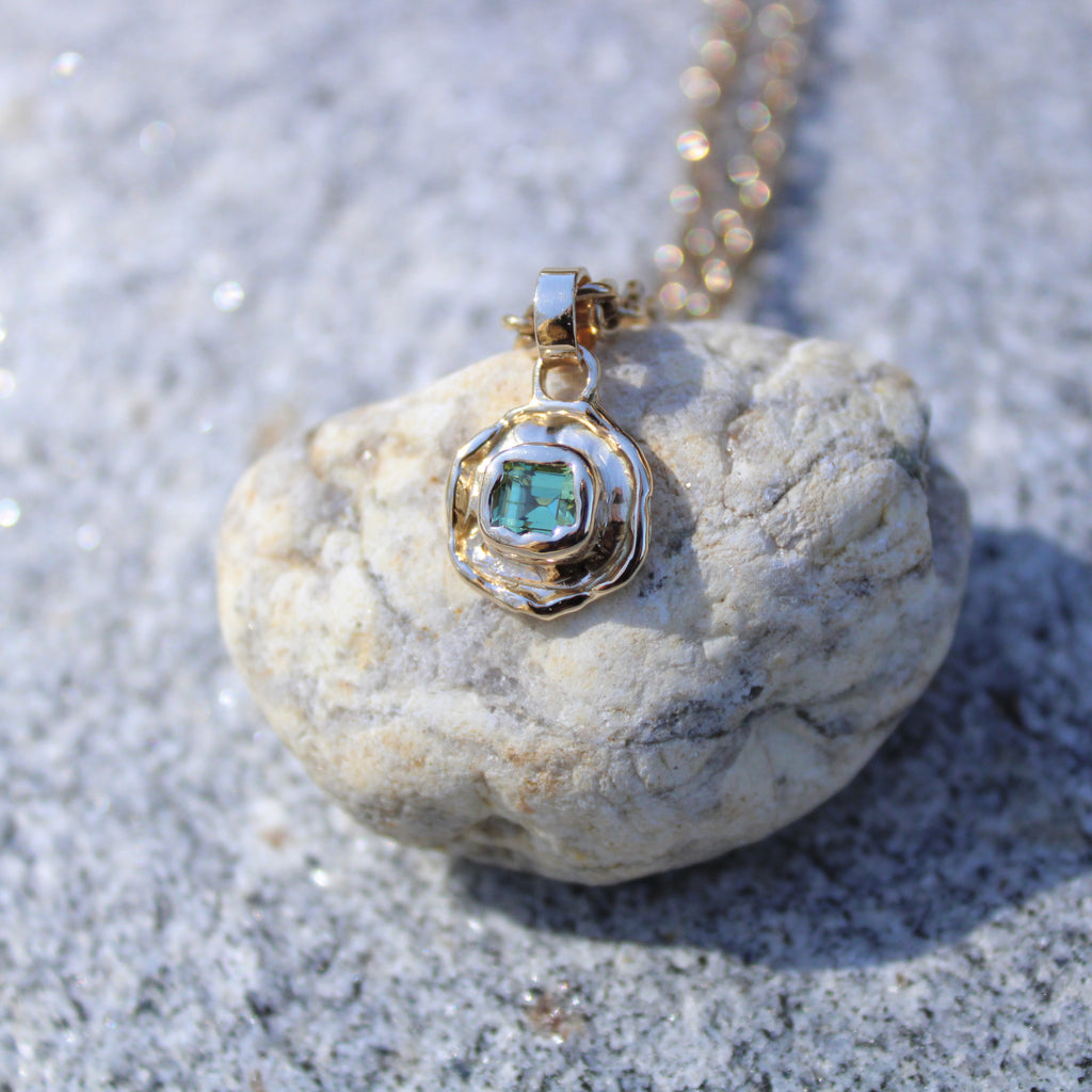 Tourmaline Tart 14k Pendant - Light Green