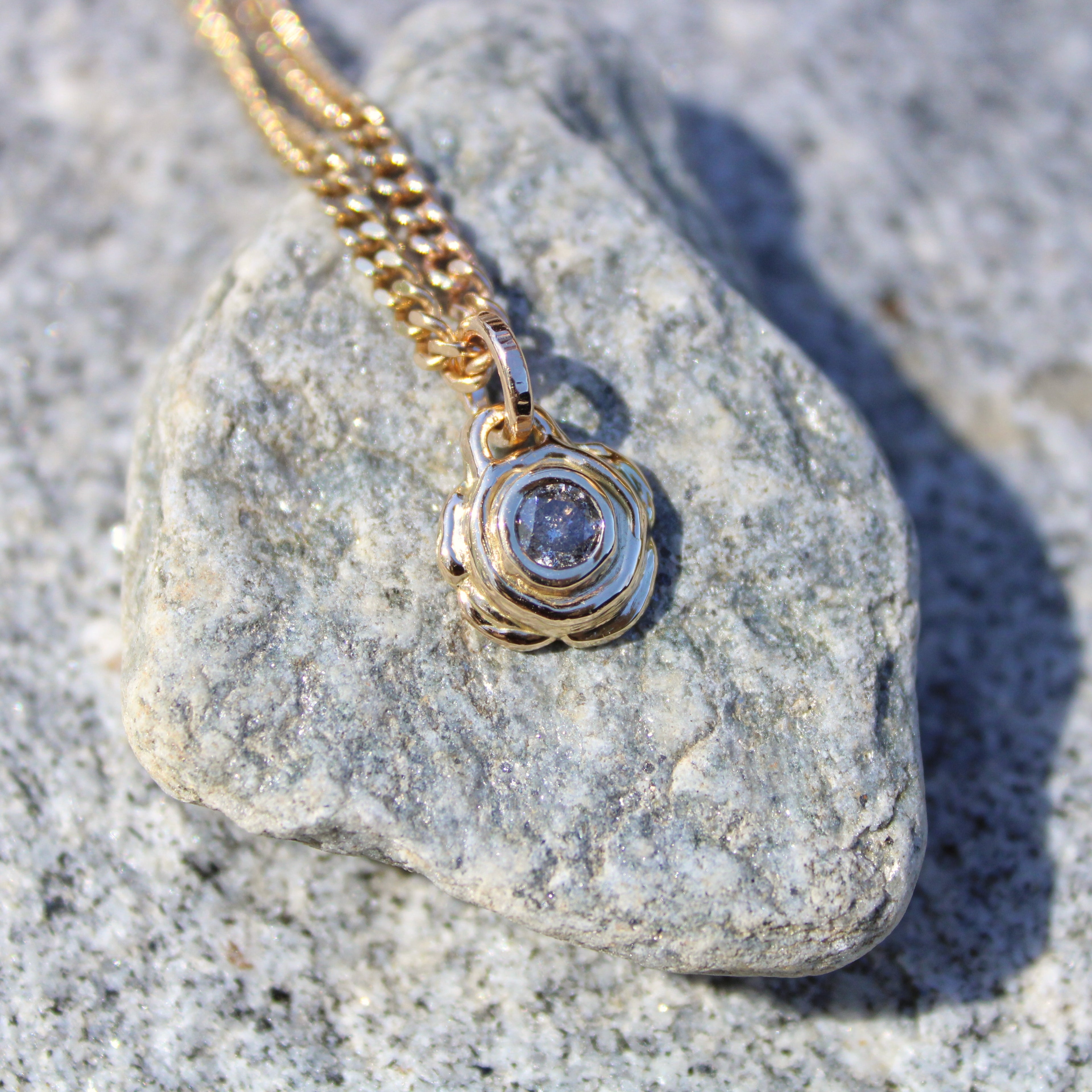 Cosmos Salt and Pepper Diamond 14k Pendant