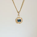 Deep Blue Tourmaline Tart 14k Pendant