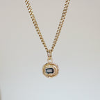 Deep Blue Tourmaline Tart 14k Pendant