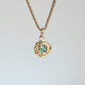 Green-Blue Tourmaline Tart 14k Pendant