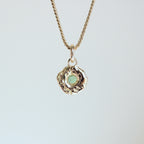 Green-Blue Tourmaline Tart 14k Pendant