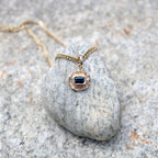 Deep Blue Tourmaline Tart 14k Pendant