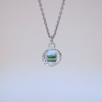 Sea Green Tourmaline Tart Sterling Silver Pendant