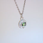 Sea Green Tourmaline Tart Sterling Silver Pendant