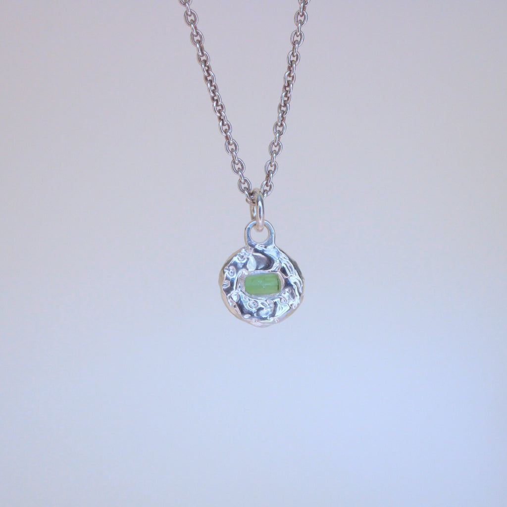 Sea Green Tourmaline Tart Sterling Silver Pendant