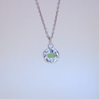 Sea Green Tourmaline Tart Sterling Silver Pendant