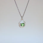 Green Tourmaline Tart Sterling Silver Pendant