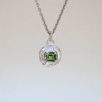 Green Tourmaline Tart Sterling Silver Pendant