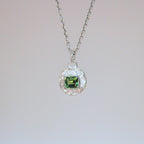 Green Tourmaline Tart Sterling Silver Pendant