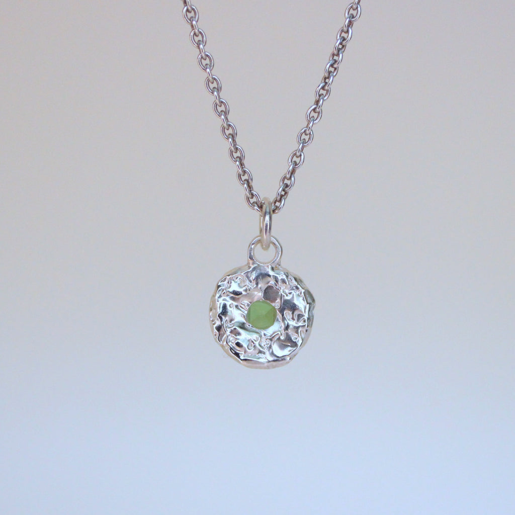 Green Tourmaline Tart Sterling Silver Pendant