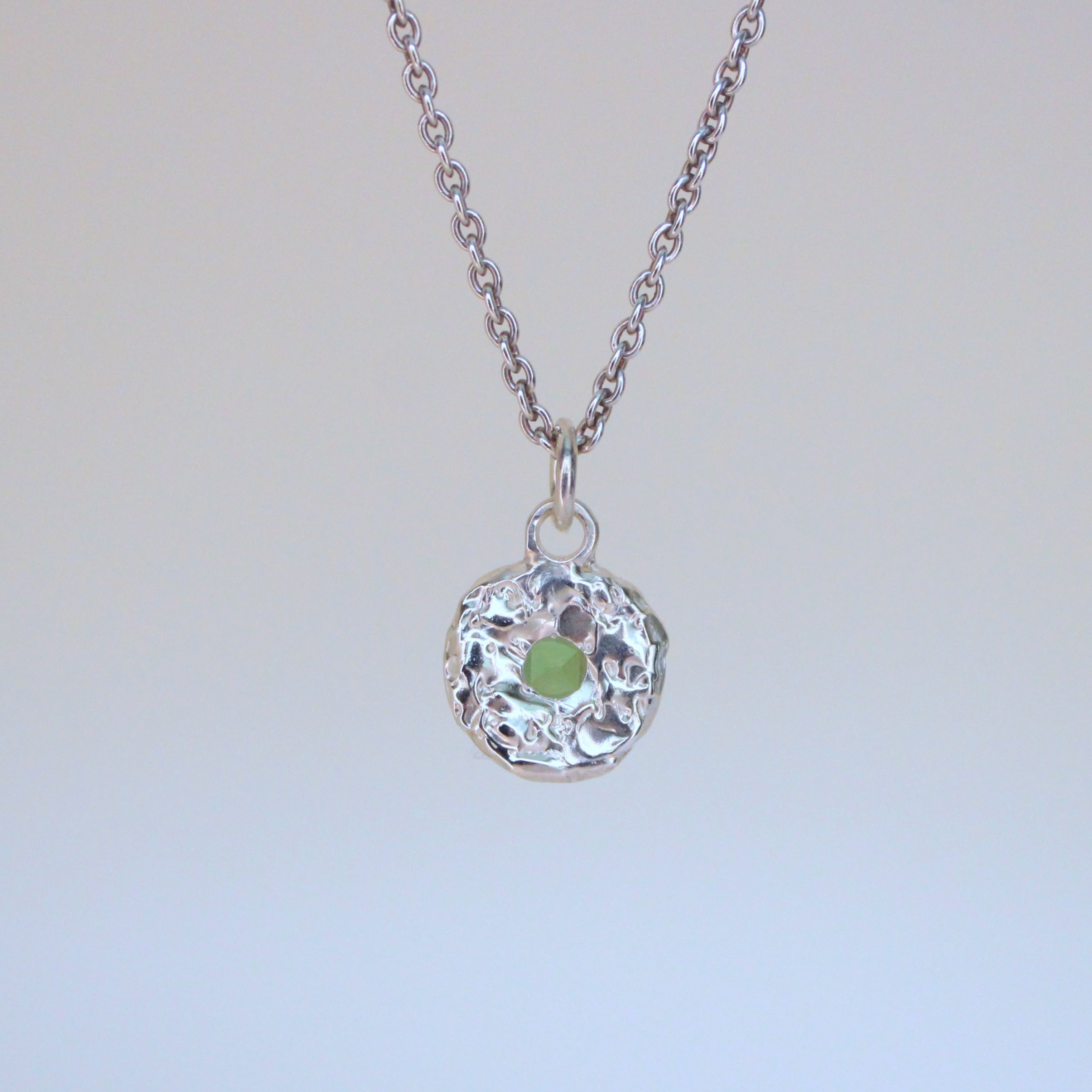 Green Tourmaline Tart Sterling Silver Pendant