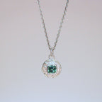 Turquoise Blue Tourmaline Tart Sterling Silver Pendant