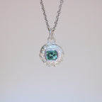 Turquoise Blue Tourmaline Tart Sterling Silver Pendant