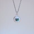 Turquoise Blue Tourmaline Tart Sterling Silver Pendant
