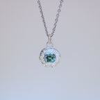 Turquoise Blue Tourmaline Tart Sterling Silver Pendant