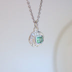 Turquoise Blue Tourmaline Tart Sterling Silver Pendant