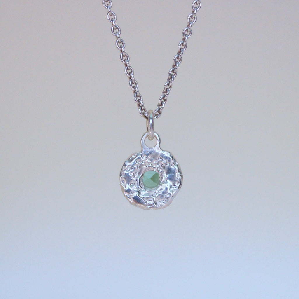 Turquoise Blue Tourmaline Tart Sterling Silver Pendant