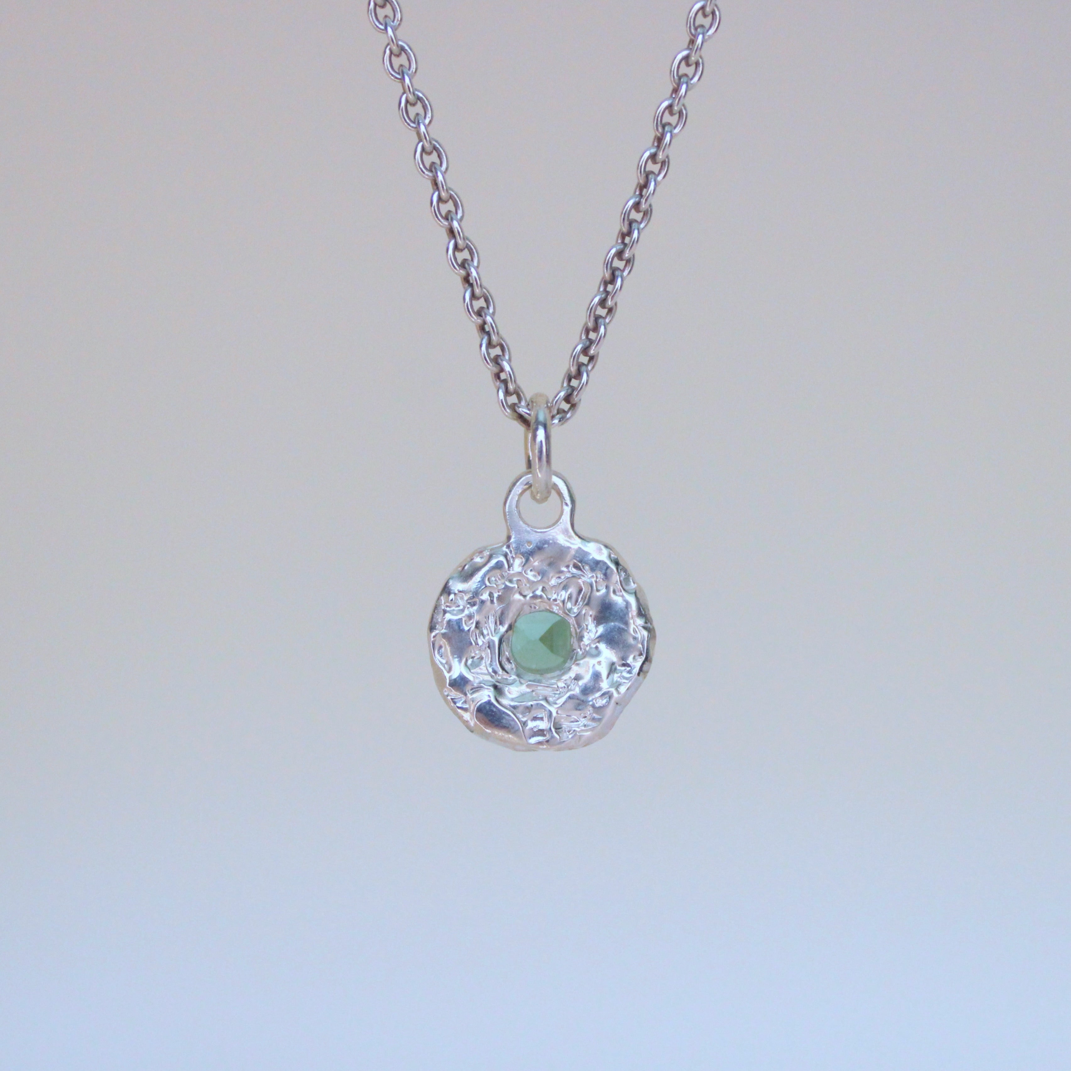 Turquoise Blue Tourmaline Tart Sterling Silver Pendant