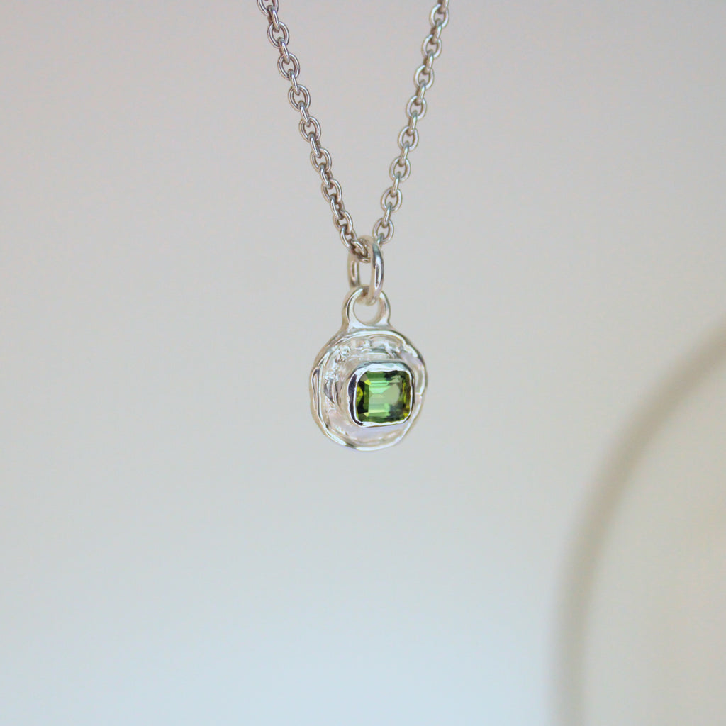 Forest Tourmaline Tart Sterling Silver Pendant