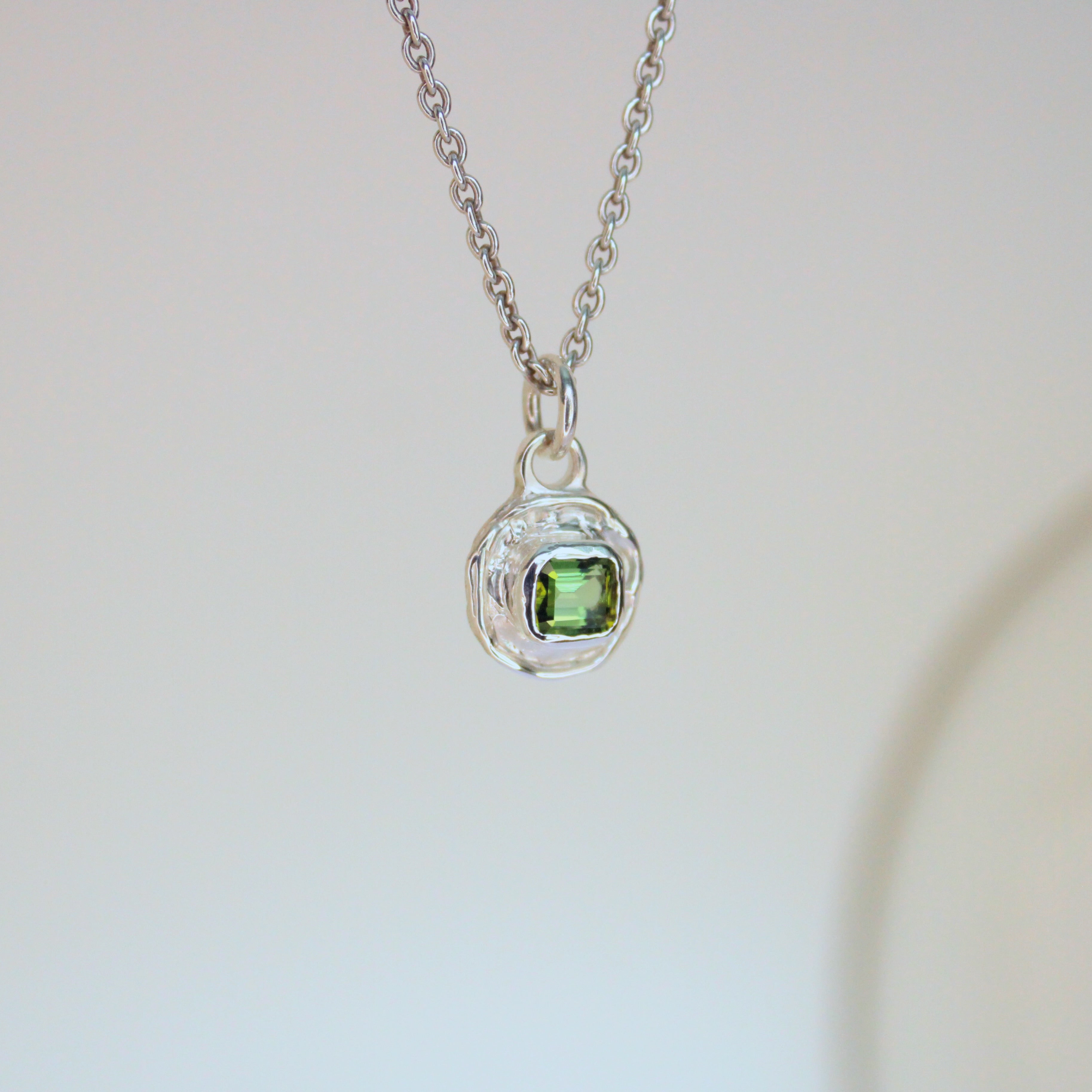 Forest Tourmaline Tart Sterling Silver Pendant