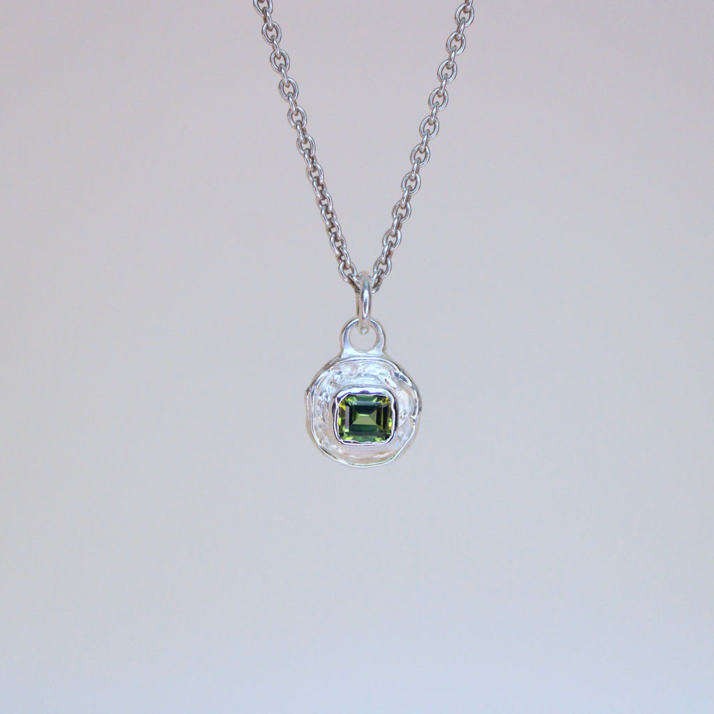 Forest Tourmaline Tart Sterling Silver Pendant