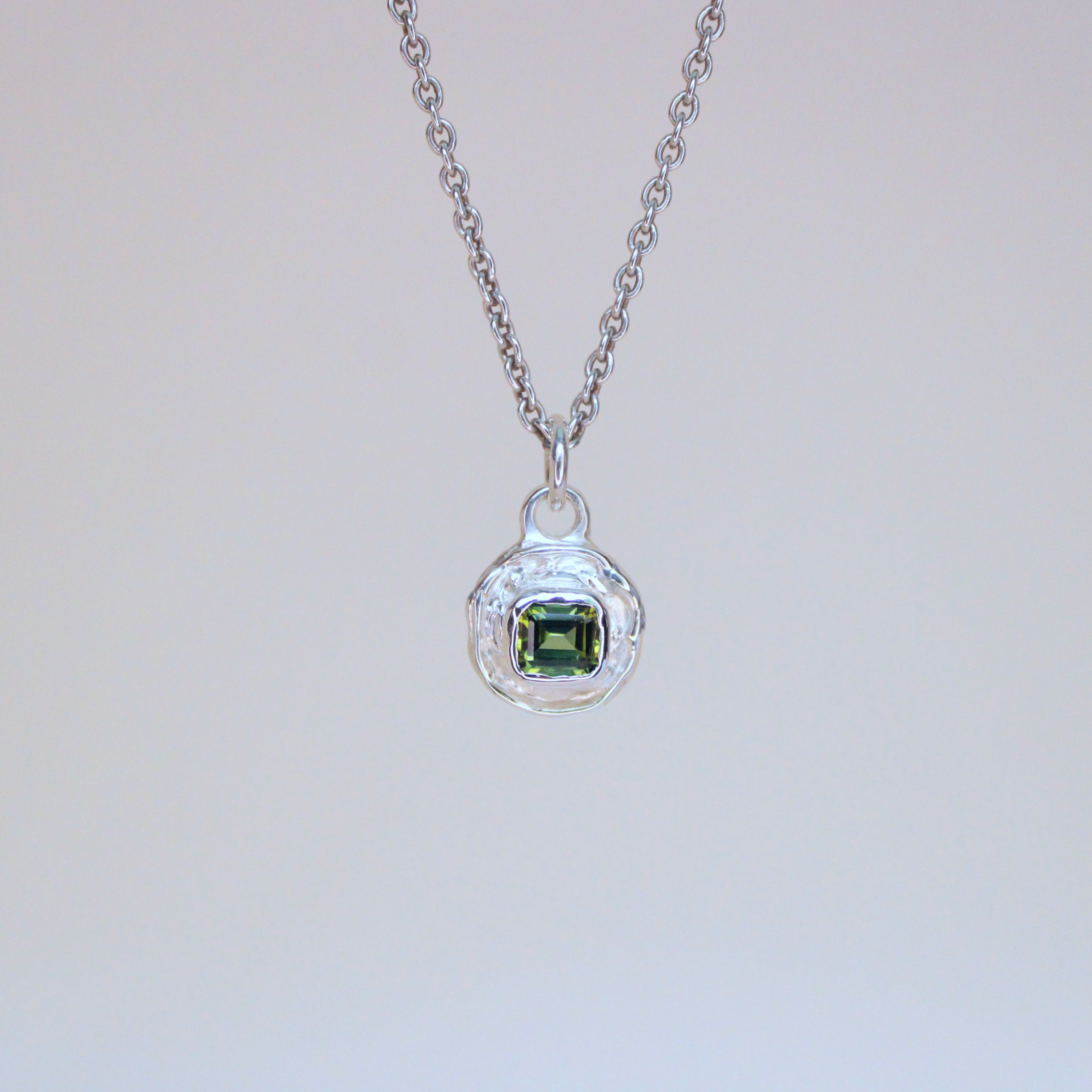 Forest Tourmaline Tart Sterling Silver Pendant
