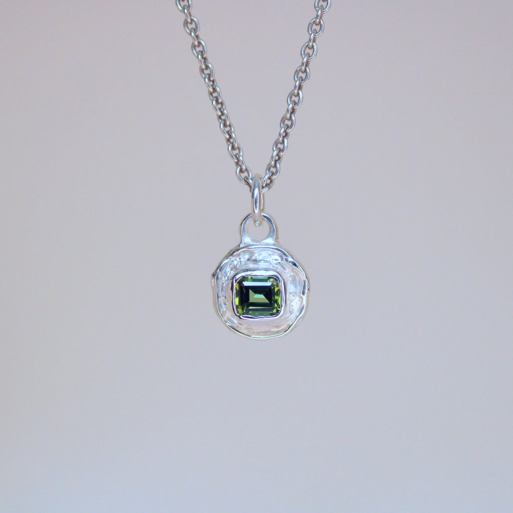Forest Tourmaline Tart Sterling Silver Pendant