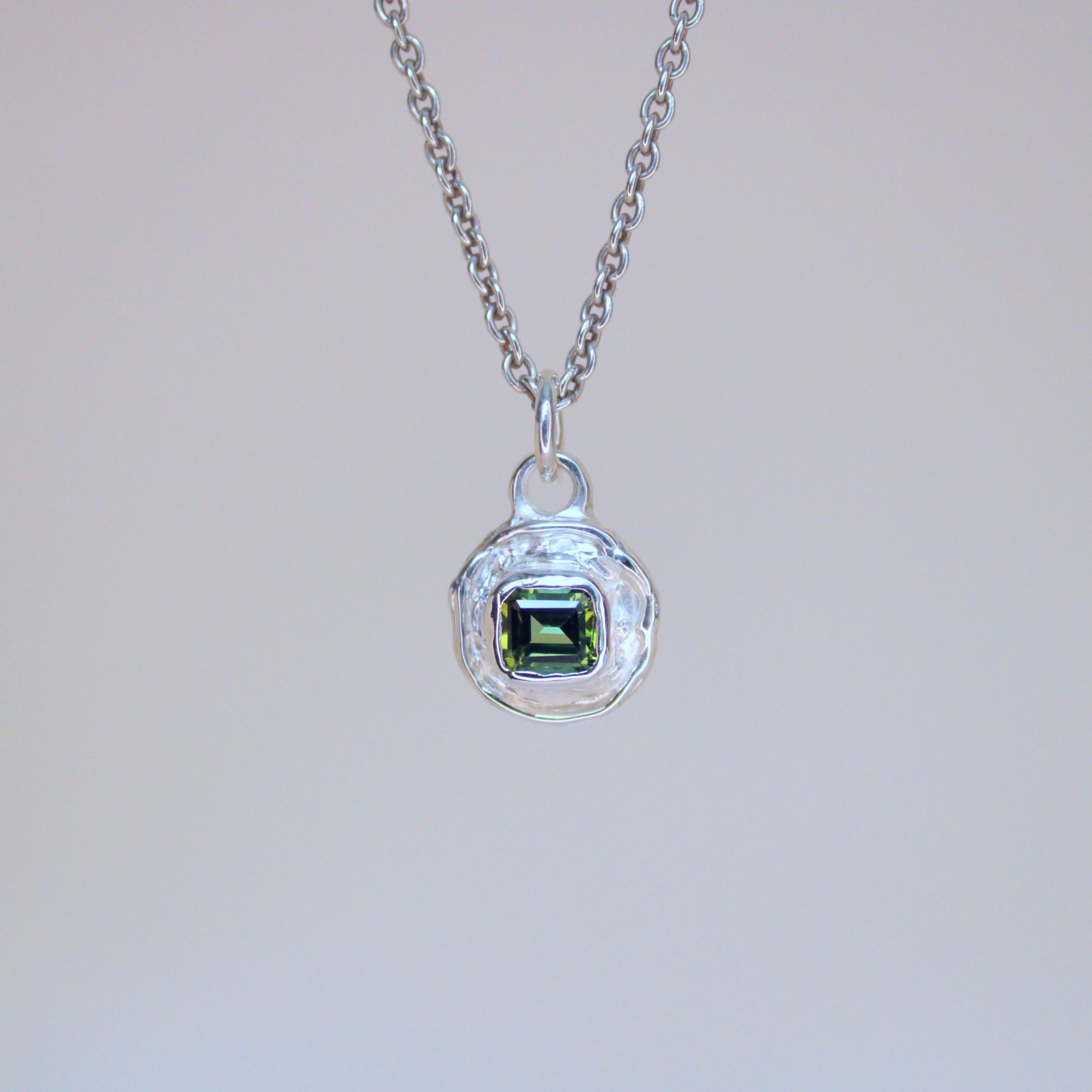 Forest Tourmaline Tart Sterling Silver Pendant