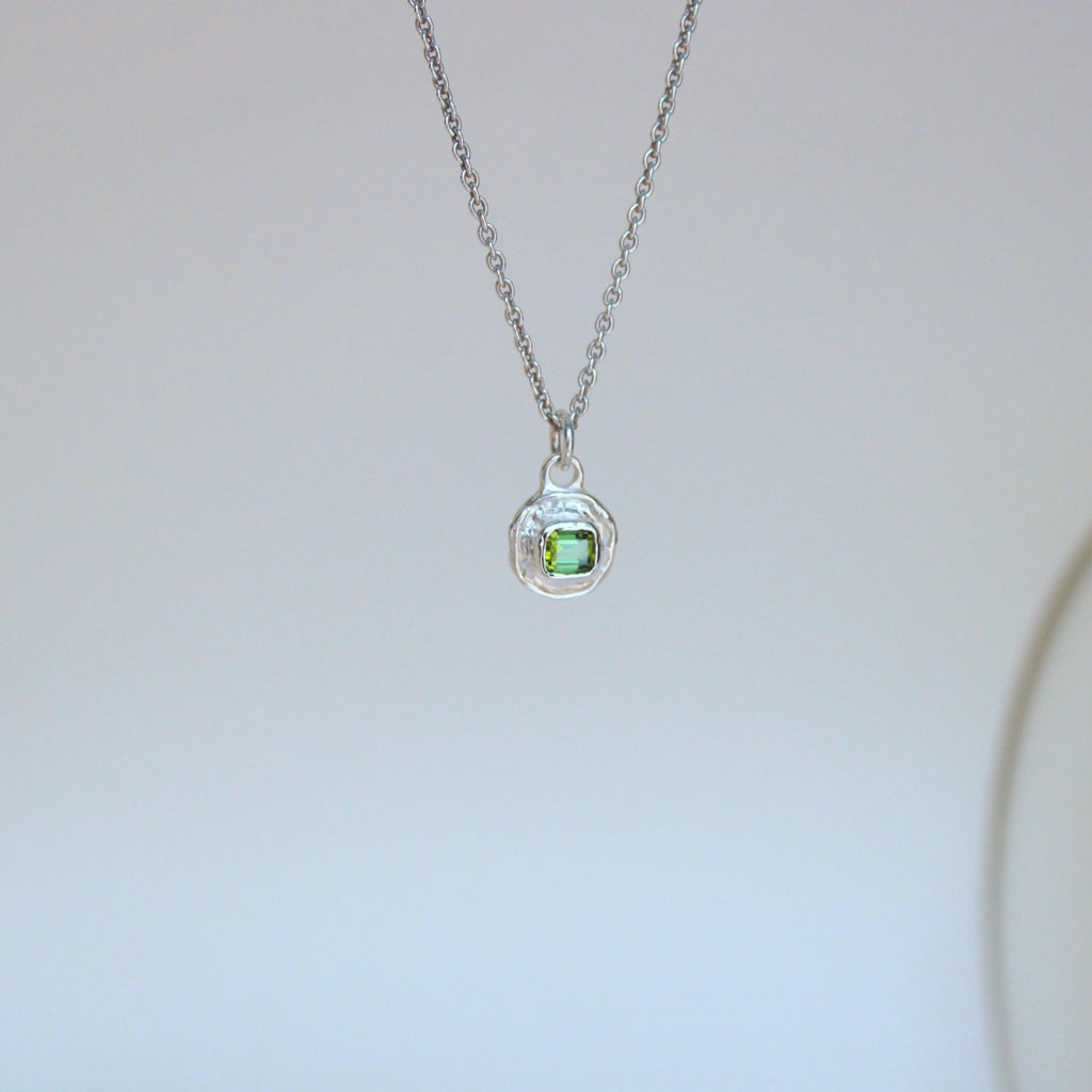 Forest Tourmaline Tart Sterling Silver Pendant