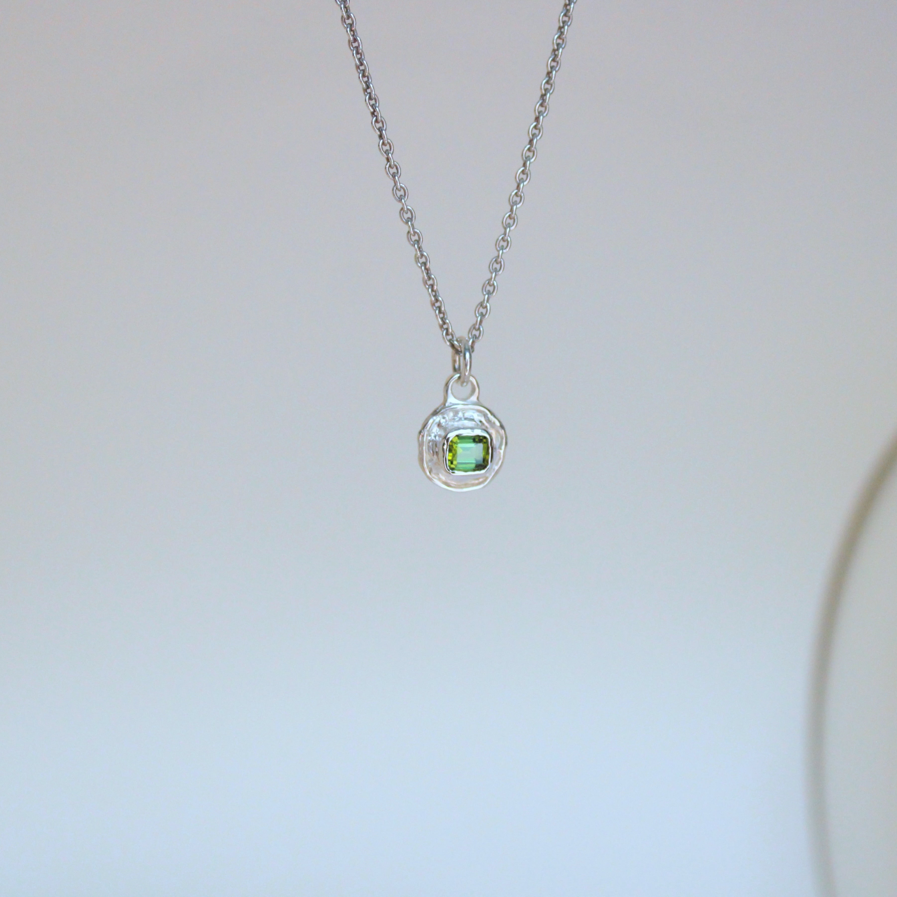 Forest Tourmaline Tart Sterling Silver Pendant