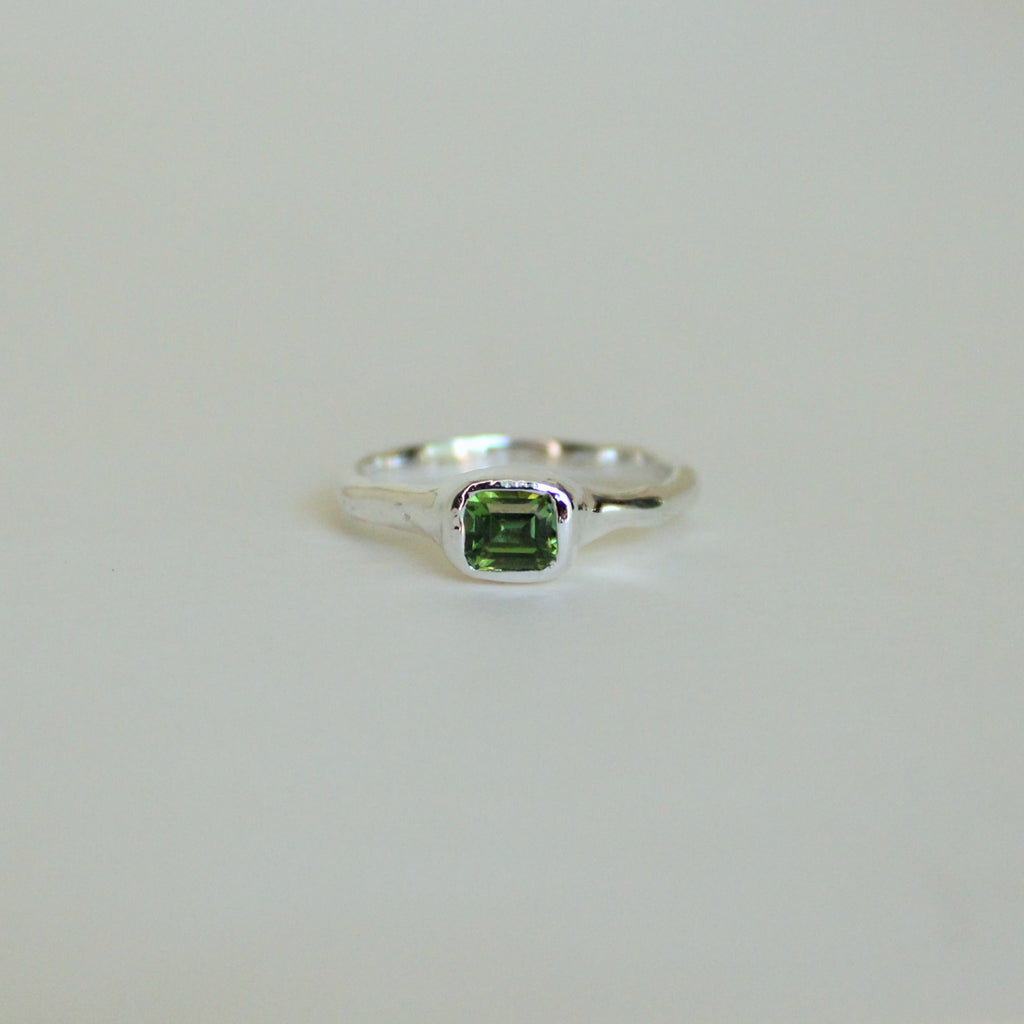 Organic Stacker Green Tourmaline Ring - 2